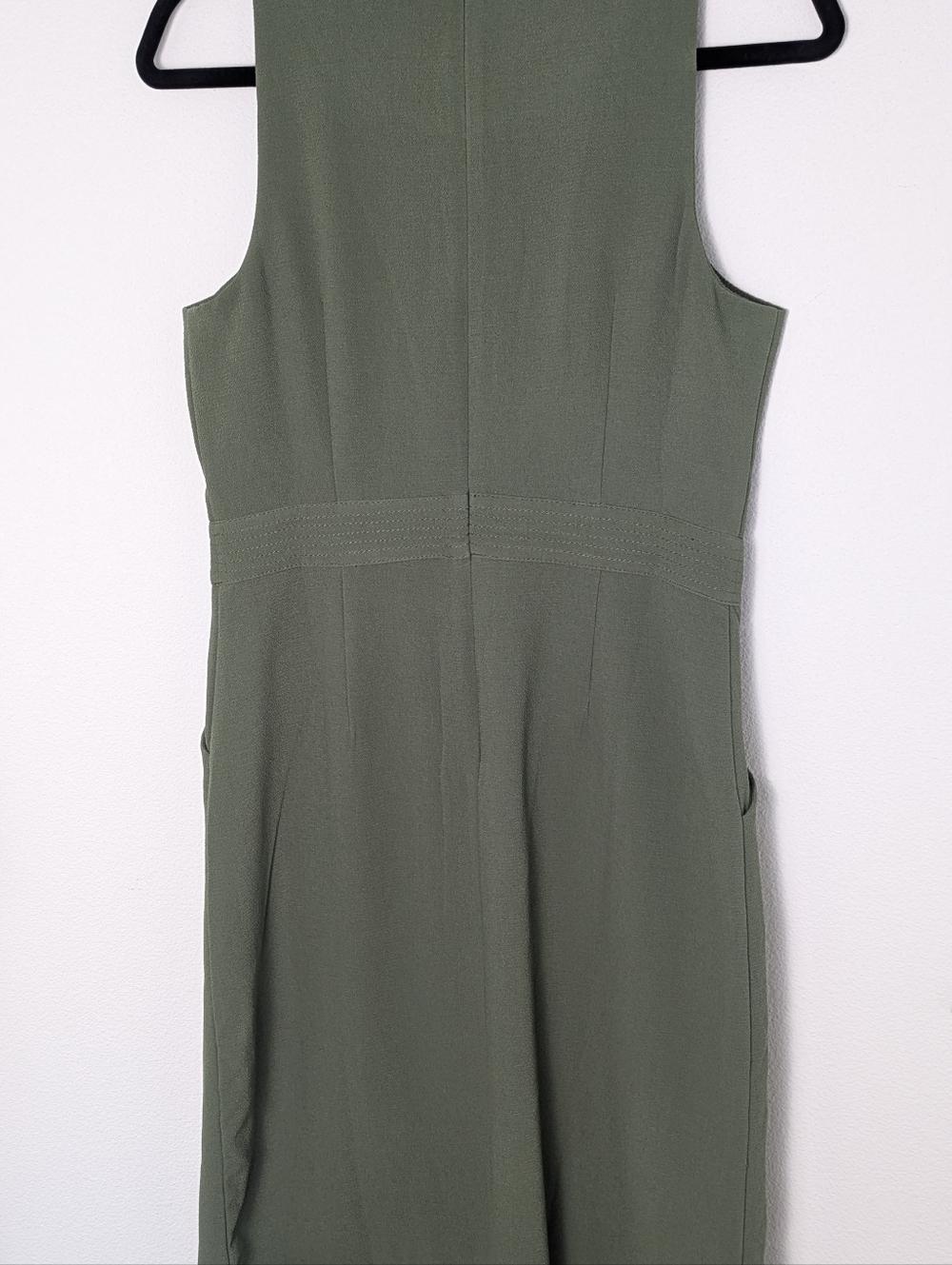 Banana Republic Button-Front Utility Sheath Dress Olive Green Size 4 EUC - Picture 6 of 12